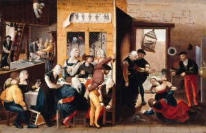 Brunswijkse Monogrammist 'Bordeelscène met ruziënde prostituees' ca. 1530 (Gemäldegalerie, Berlijn)