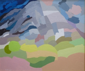 Etel Adnan, 'Mount Tamalpais', 1985, olieverf op doek, 126.5 × 149 cm. © The Estate of Etel Adnan. The Nicolas Ibrahim Sursock Museum, Beirut (schenking van de kunstenaar, 2007)