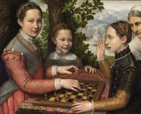 Sofonisba Anguissola, Het schaakspel, 1555, olieverf op doek, 72 x 97 cm. The Raczyński Foundation, Muzeum Narodowe w Poznaniu, Poznań